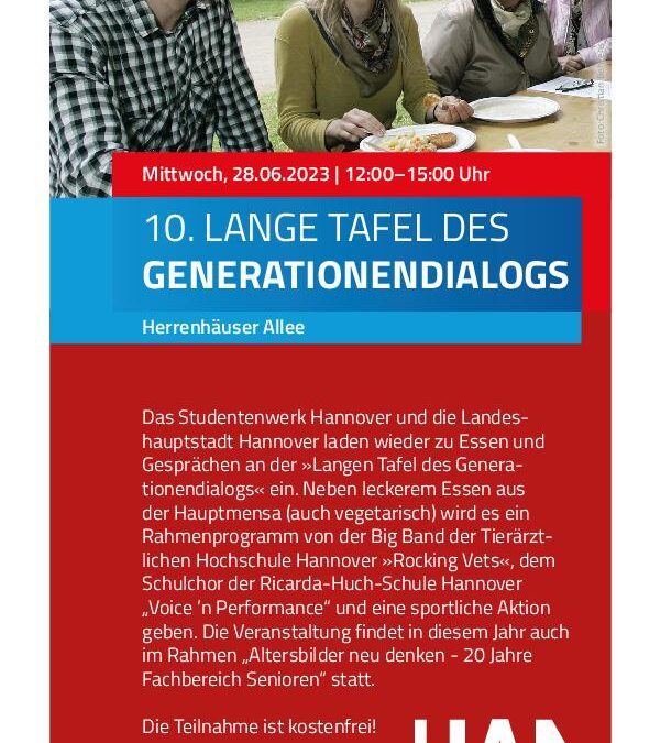 Die Lange Tafel des Generationendialogs mit Kulturbeiträgen in der Herrenhäuser Allee