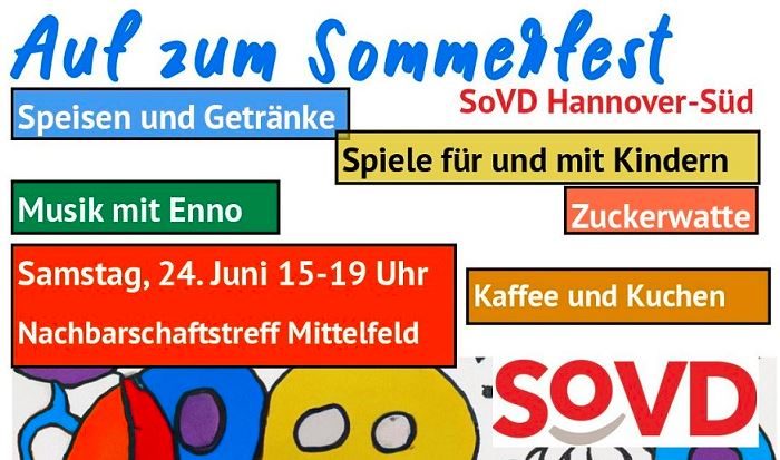 24. Juni von Sommerfest des SoVD am Nachbarschaftstreff