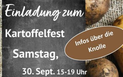30. September von 15.00 – 19.00 Uhr Kartoffelfest vom SoVD am Nachbarschaftstreff Mittelfeld mit Live-Musik