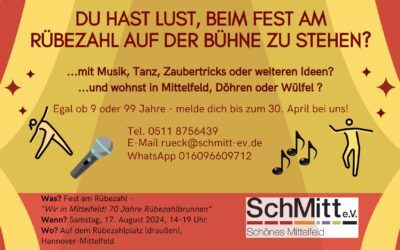 Hãy liên hệ nếu bạn muốn được lên sân khấu tại lễ hội Rübezahl!