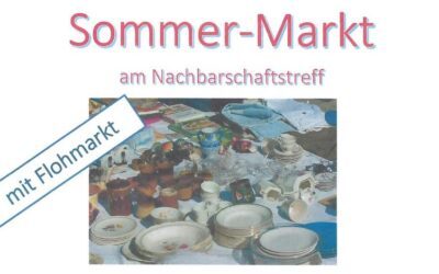 Chợ mùa hè trên Nachbarschaftstreff với chợ trời