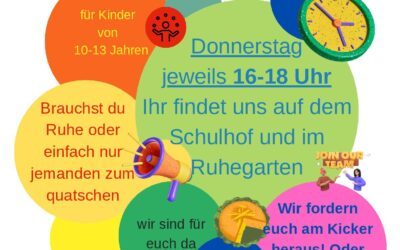 Donerstags von 16.00 – 18.00 Uhr Lücke-Kinder-Projekt für Kids von 10 – 13 Jahre