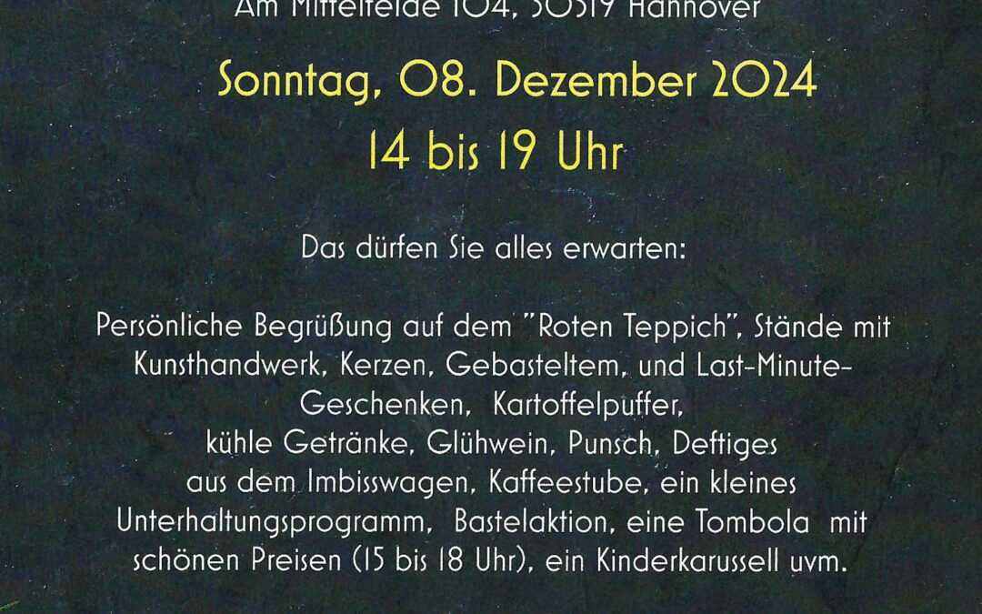 Sonntag, 08. Dezember, 14.00 – 19.00 Uhr „Mittelfelder Adventsmarkt“