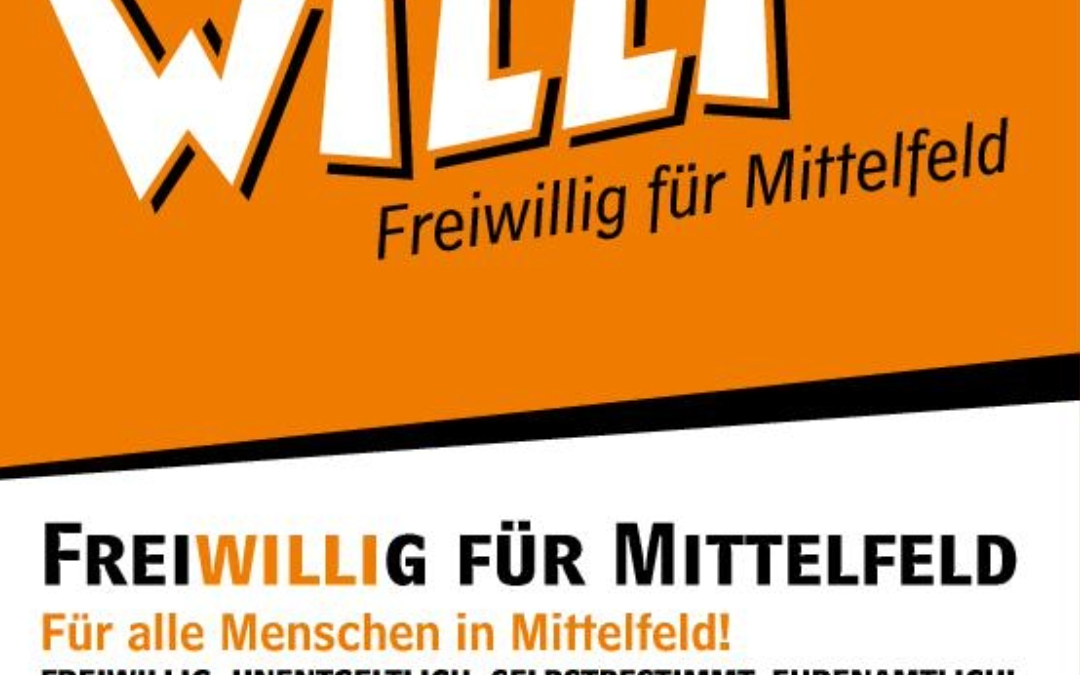 Mittwoch, 08. Januar, 16.00 – 18.00 Uhr – WILLI „freiWillig für Mittelfeld“