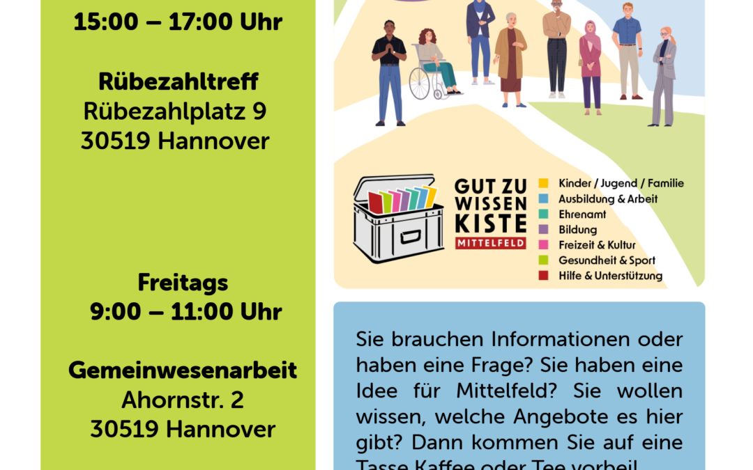 Mittwoch, 25. März, 15.00 – 17.00 Uhr – „Gut zu wissen – offene Fragestunde“ – Rübezahltreff