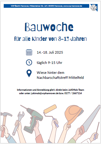 Bauwoche mit dem JuKiMob 14. – 18 . Juli