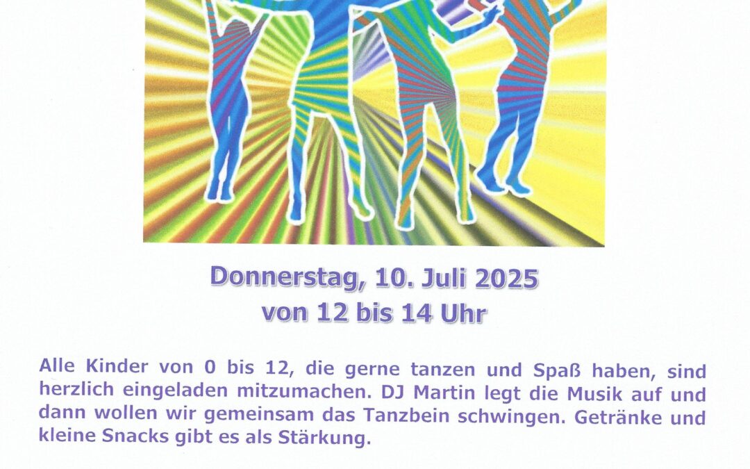 Donnerstag, 10. Juli, 12.00 – 14.00 Uhr – Ferienfun-Party