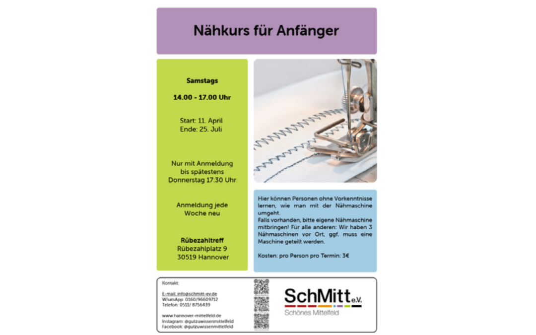 Nähkurs für Anfänger