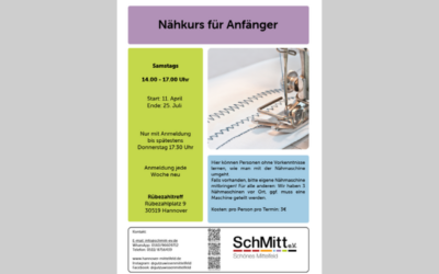 Samstag, 11. April, 14.00 – 17.00 Uhr – Nähkurs für Amfänger